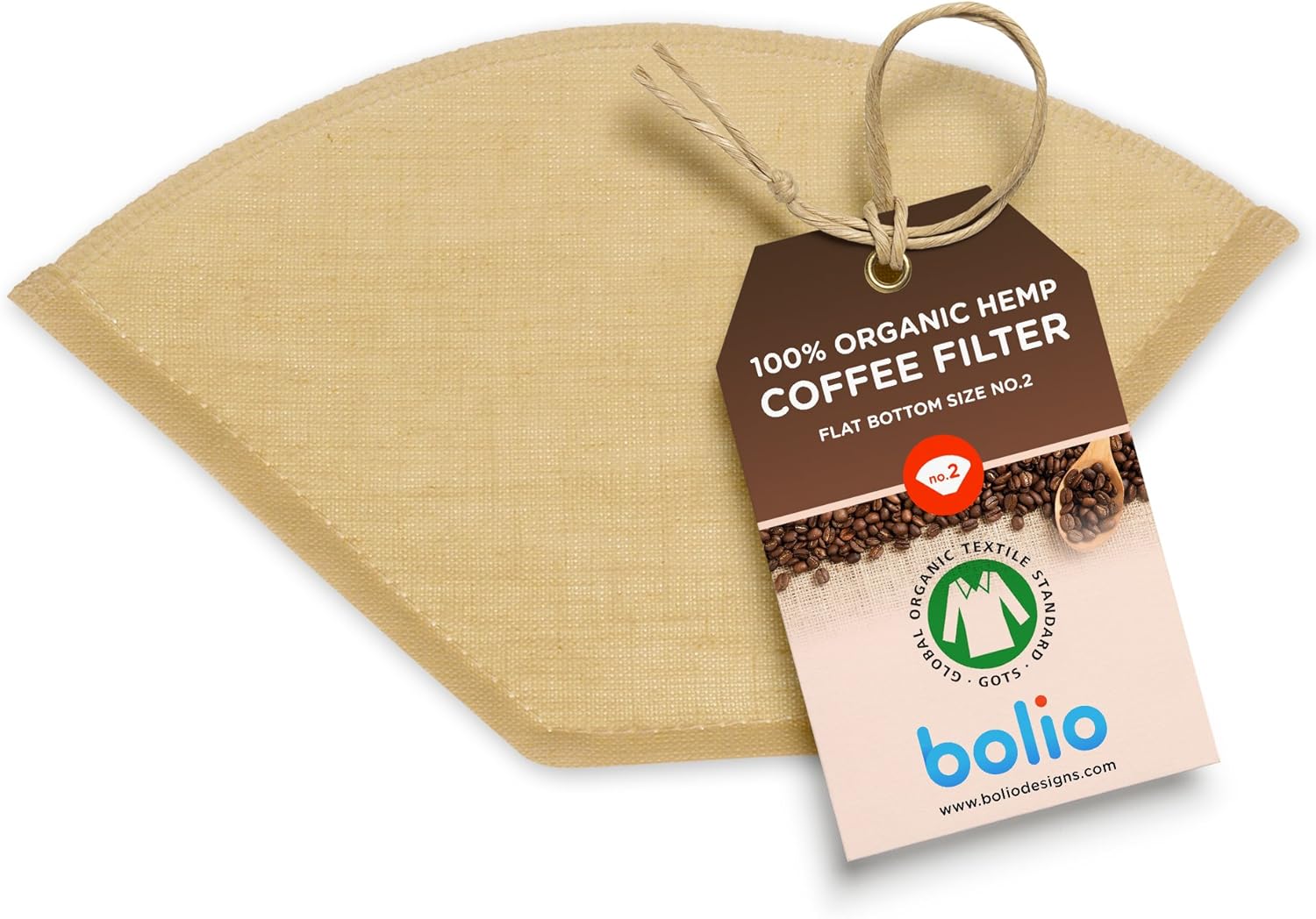 Organic Hemp Reusable Coffee Filter (1, No.2 Flat) Organic Hemp Reusable Coffee Filter (1, No.2 Flat)