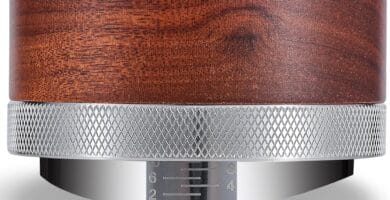 51mm Espresso Distributor Tool KNODOS Rosewood Coffee Distributor Stainless Steel 51 mm Distribution Tool Leveler with Adjustable Depth Premium Espresso Machine Accessories