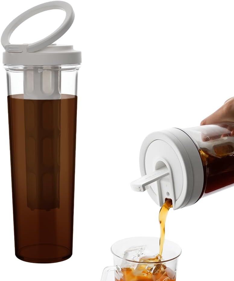 watchget Portable Cold Brew Coffee Maker 34oz/1L Iced Coffee Maker and Tea Brewer Leak-Proof Removable Fine Mesh Filter Perfect for Outdoor Camping Trip (White) watchget Portable Cold Brew Coffee Maker 34oz/1L Iced Coffee Maker and Tea Brewer Leak-Proof Removable Fine Mesh Filter Perfect for Outdoor Camping Trip (White)