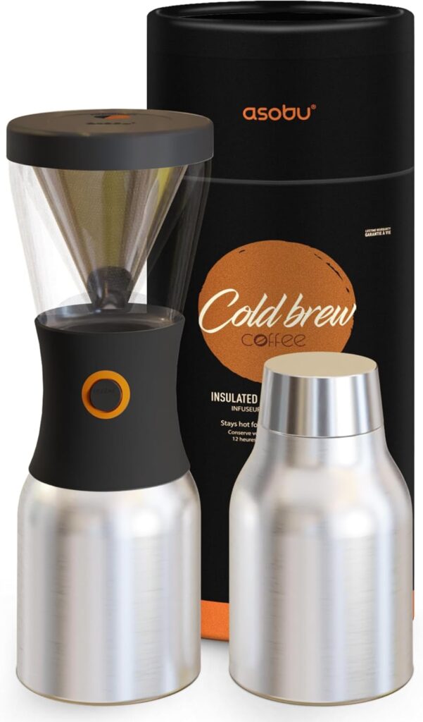 asobu Cold Brew Coffee Maker, Award-Winning 40oz Insulated Cold Brew Brewer with Portable Stainless Steel Carafe – No.1 Europe Coffee Fest Winner, Leakproof, BPA-Free, Keeps Cold 24H asobu Cold Brew Coffee Maker, Award-Winning 40oz Insulated Cold Brew Brewer with Portable Stainless Steel Carafe – No.1 Europe Coffee Fest Winner, Leakproof, BPA-Free, Keeps Cold 24H
