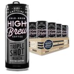 High Brew Coffee | Lightly Sweetened Cold Brew Iced Coffee with Pure Cane Sugar – 225 mg Natural Caffeine, Patiently Brewed, Never Heated. Low-Acid, Ready-to-Drink | 8 oz Can (Triple Shot Black)
