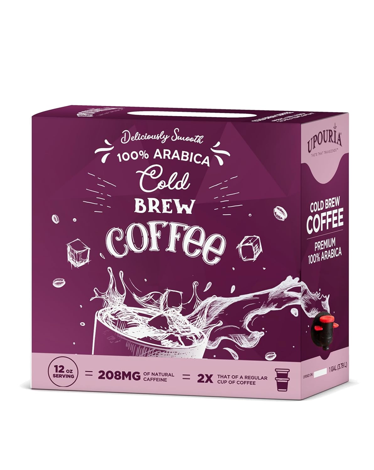 Upouria Cold Brew Coffee on Tap | Ready to Drink Cold Brewed Coffee | Cold Brew Coffee Drink Extracted from Premium Coffee Beans | Made from 100% Arabica Cold Brew Extract | Black & Bold | 128 fl oz Upouria Cold Brew Coffee on Tap | Ready to Drink Cold Brewed Coffee | Cold Brew Coffee Drink Extracted from Premium Coffee Beans | Made from 100% Arabica Cold Brew Extract | Black & Bold | 128 fl oz