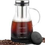Bean Envy Cold Brew Coffee Maker – 32 oz Glass Coffee Cold Brew Maker and Pitcher w/Silicone Cap & Base