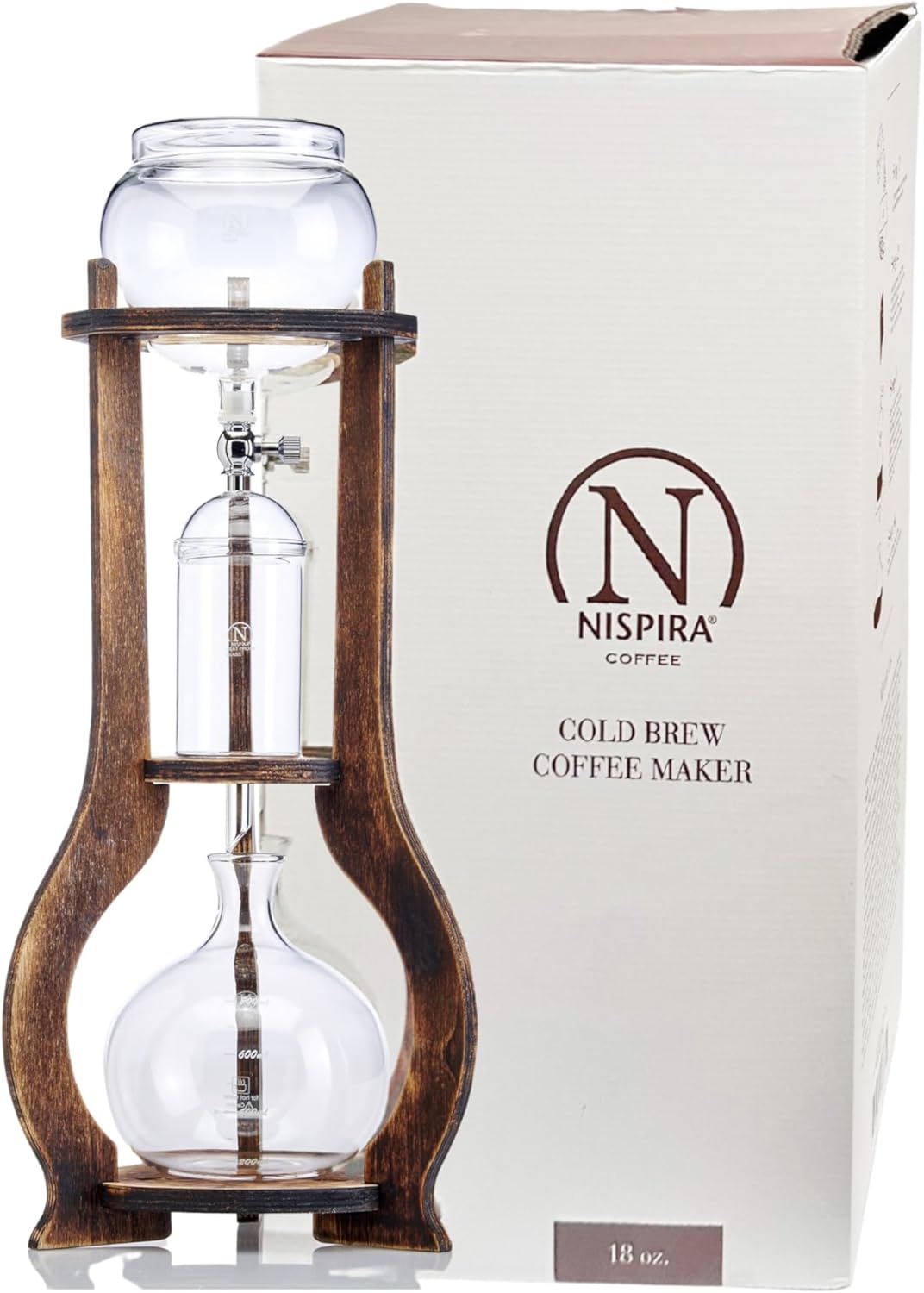 Nispira Iced Coffee Cold Brew Drip Tower Coffee Maker Wooden, 6-8 cup Nispira Iced Coffee Cold Brew Drip Tower Coffee Maker Wooden, 6-8 cup