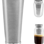 Cold Brew Coffee Filter for Wide Mouth Mason Jar, 304 Stainless Steel Filter Ultra Fine Mesh for Cold Brew, Iced Coffee and Iced Tea 1 Quart Wide Mouth Mason Jars