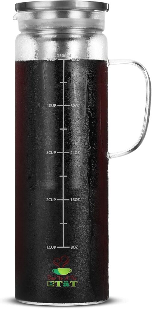 BTaT- Cold Brew Coffee Maker, 1.5 Quart,48 oz Iced Coffee Maker, Iced Tea Maker, Airtight Cold Brew Pitcher, Coffee Accessories, Cold Brew System, Cold Tea Brewing, Coffee Gift BTaT- Cold Brew Coffee Maker, 1.5 Quart,48 oz Iced Coffee Maker, Iced Tea Maker, Airtight Cold Brew Pitcher, Coffee Accessories, Cold Brew System, Cold Tea Brewing, Coffee Gift