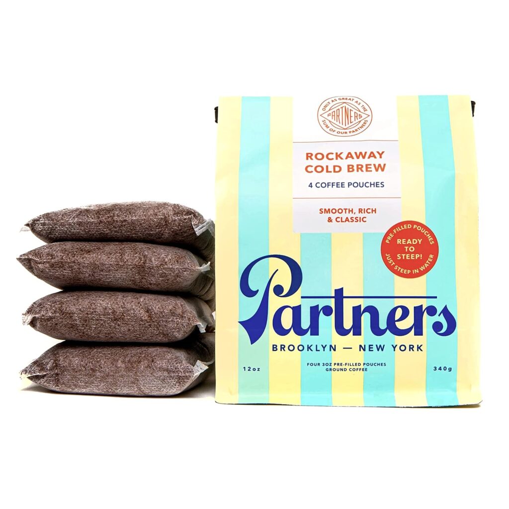 Partners Rockaway Blend | Cold Brew Coffee Bags | Medium Roast Ground Coffee | 12 ounces – 4 x 3oz Bags | Cold Brew Made Simple Partners Rockaway Blend | Cold Brew Coffee Bags | Medium Roast Ground Coffee | 12 ounces – 4 x 3oz Bags | Cold Brew Made Simple