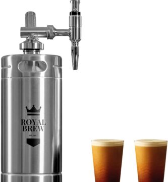 The Original Royal Brew Nitro Cold Brew Coffee Maker – Gift for Coffee Lovers – 128 oz Extra Large Home Keg, Nitrogen Gas System Coffee Dispenser Kit