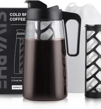 Sivaphe Large Ice Cold Coffee Maker 2 Quart, Dishwasher Safty Traitan Carafe Pitcher Leak Proof, Reusable Filter 64 oz Iced Hot Coffee Tea Method Brewer Sivaphe Large Ice Cold Coffee Maker 2 Quart, Dishwasher Safty Traitan Carafe Pitcher Leak Proof, Reusable Filter 64 oz Iced Hot Coffee Tea Method Brewer