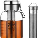 Bincoo Glass Cold Brew Coffee Maker with Extended Fine Mesh Filter, Tea Infuser Bottle Iced Coffee Maker with Thick Borosilicate Glas