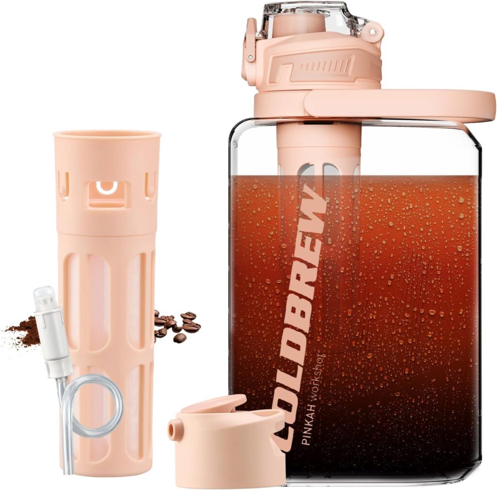 Cold Brew Coffee Maker, 68oz Iced Coffee Tritan Pitcher with Filter, 2 Pour Spout Lids For Airtight & Leak-Proof Coffee Barrel(Black) Cold Brew Coffee Maker, 68oz Iced Coffee Tritan Pitcher with Filter, 2 Pour Spout Lids For Airtight & Leak-Proof Coffee Barrel(Black)