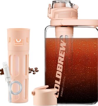 Cold Brew Coffee Maker, 68oz Iced Coffee Tritan Pitcher with Filter, 2 Pour Spout Lids For Airtight & Leak-Proof Coffee Barrel(Black)