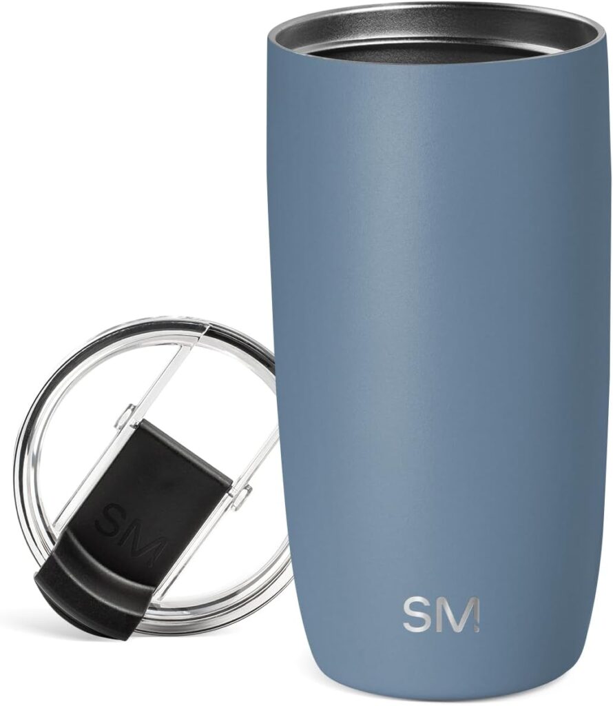 Simple Modern Travel Coffee Mug Tumbler with Flip Lid | Reusable Insulated Stainless Steel Cold Brew Iced Coffee Cup Thermos | Gifts for Women Men Him Her | Voyager Collection | 16oz | Blue Dune Simple Modern Travel Coffee Mug Tumbler with Flip Lid | Reusable Insulated Stainless Steel Cold Brew Iced Coffee Cup Thermos | Gifts for Women Men Him Her | Voyager Collection | 16oz | Blue Dune